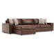 Nest Brown Leather 2 Piece Modular LAF Sectional with Pillows