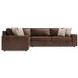 Nest Brown Leather 3 Piece Modular Sectional with Pillows