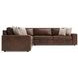 Nest Brown Leather 4 Piece Modular RAF Sectional with Pillows