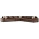 Nest Brown Leather 5 Piece Modular RAF Sectional with Pillows