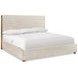 Brasea Beige and Lume Performance Fabric King Upholstered Panel Bed