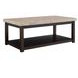 Caleb Espresso Rectangular Marble Top Coffee Table