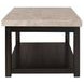 Caleb Espresso Rectangular Marble Top Coffee Table