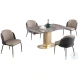 Karla Gloss Gray And Gold Extendable Dining Room Set  with Katherine Gray Side Chair Set of 2