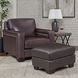 Kathleen Brown Leather Upholstered Lounge Chair with Nailhead Trim