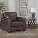 Kathleen Brown Leather Upholstered Lounge Chair with Nailhead Trim