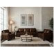 Kathleen Brown Leather Upholstered Lounge Chair with Nailhead Trim