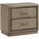 Sonoma Gray 2 Drawers Nightstand with USB Charging and Power Outlet