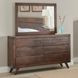 Pasco Brown 6 Drawer Dresser and Rectangular Mirror