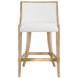 Keaton White and Brown Performance Fabric Counter Height Stool