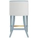 Keaton White and Light Blue Performance Fabric Counter Height Stool