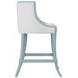 Keaton White and Light Blue Performance Fabric Counter Height Stool