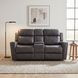 Kellen Dark Gray Double 72" Reclining Loveseat with Center Console