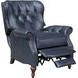 Kendall Shoreham Blue Leather Push Thru The Arms Recliner with Nailhead Trim