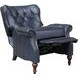 Kendall Shoreham Blue Leather Push Thru The Arms Recliner with Nailhead Trim