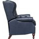 Kendall Shoreham Blue Leather Push Thru The Arms Recliner with Nailhead Trim