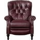 Kendall Shoreham Wine Leather Push Thru The Arms Recliner with Nailhead Trim
