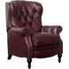 Kendall Shoreham Wine Leather Push Thru The Arms Recliner with Nailhead Trim