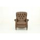 Kendall Oasis Walnut Leather Push Thru The Arms Recliner with Nailhead Trim