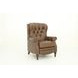 Kendall Oasis Walnut Leather Push Thru The Arms Recliner with Nailhead Trim