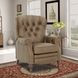Kendall Oasis Walnut Leather Push Thru The Arms Recliner with Nailhead Trim