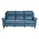 Kester Masen Bluegray Leather Power Reclining Living Room Set with Power Headrest and USB Charging