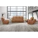 Belmont Lyric Caramel Leather 77" Zero Gravity Power Reclining Loveseat with Console and USB Charging