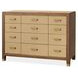 Mosaic Medium Walnut and Ivory Leather 12 Drawer Zurich Accent Chest