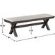Riverdale Black 62" Upholstered Bench