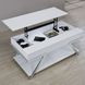 Zena White Rectangular Lift Top Cocktail Table with Casters