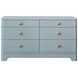 Kilmer Light Blue Matte Lacquer 6 Drawer Dresser