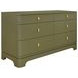 Kilmer Olive Green Matte Lacquer 6 Drawer Dresser