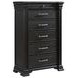 Paterson Black and Gray Upholstered Storage Bedroom Set with LED