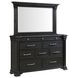 Paterson Black and Gray Upholstered Storage Bedroom Set with LED