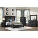 Paterson Black and Gray Upholstered Storage Bedroom Set with LED