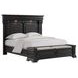 Paterson Black and Gray King Upholstered Storage Panel Bed with LED