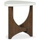 Elowen Vale Turkish Coffee and White Triangular Marble Top End Table