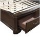 Lyndhurst Walnut and Beige Queen Upholstered Storage Sleigh Bed