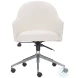 Halsey Beige And Silver Office Chair