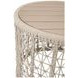 Knit Beige Round Outdoor End Table