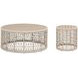 Knit Beige Round Outdoor Occasional Table Set