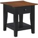 Joplin Black and Brown Square End Table
