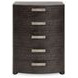 Geneve Brown Tall 5 Drawer Chest