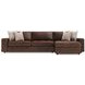 Nest Brown Leather Modular Sectional with Chaise and Pillows