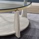 Wanda Beige Round Glass Top Coffee Table with Casters