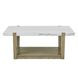 Perth White Rectangular Marble Ocassional Table with Casters
