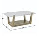 Perth White Rectangular Marble Cocktail Table with Casters