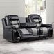 Nikko Black 84" Reclining Sofa with Nailhead Trim