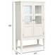 Silverwillow Egg Shell White 2 Glass Door Display Cabinet with LED Light
