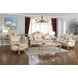 Monique Champagne and Beige Square Marble Top End Table